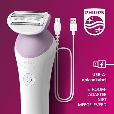 Philips BRL136/00 Lady Shaver Series 6000 Scheerapparaat Wit/Paars