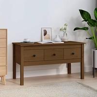 Salontafel 102x49x55 cm massief grenenhout honingbruin - thumbnail