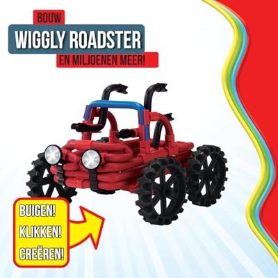 Clics Spaghetteez wiggly roadsters flexibele bouwstaafjes, 46dlg.