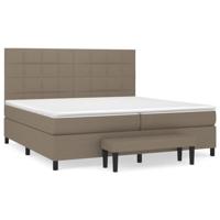 Boxspring met matras stof taupe 200x200 cm - thumbnail