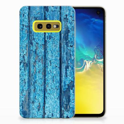 Samsung Galaxy S10e | Bumper Hoesje | Wood Blue Samsung Galaxy S10e | Bumper Hoesje | Wood Blue