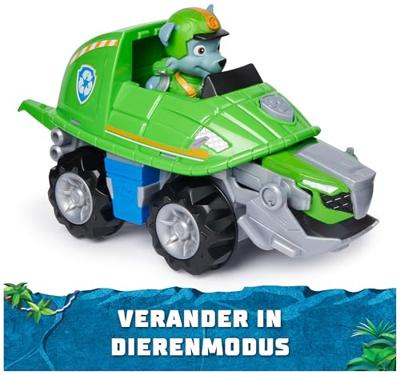 PAW Patrol Jungle Pups Rocky's schildpadvoertuig met speelfiguur