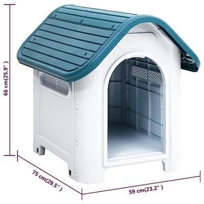 VidaXL Hondenhok 59x75x66 cm polypropeen blauw