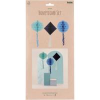 Honeycomb Set Bold Blue 3-Delig - thumbnail