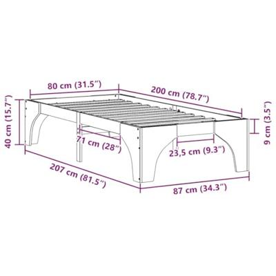 Bedframe Bruin 80 x 200 cm Massief grenenhout