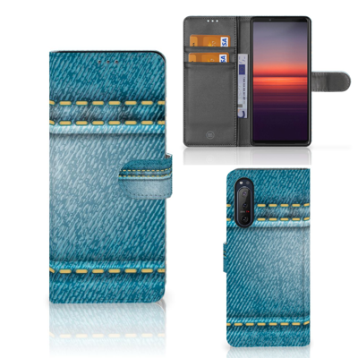Sony Xperia 5II | Wallet Case | met Pasjes | Jeans Sony Xperia 5II | Wallet Case | met Pasjes | Jeans