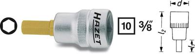 HAZET dopsleutelbit plug-in sockets 3/8 5mm 6-kt.inside l1= 17mm
