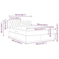 Opbergbed met matras met matras Zwart 140 x 190 cm Bewerkt hout - thumbnail