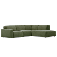 Hoekbank Soho Donkergroen Stof - thumbnail