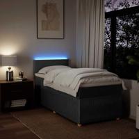 Boxspring met matras stof donkergrijs 90x200 cm - thumbnail