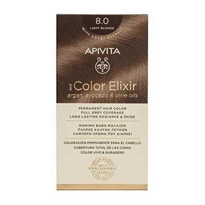 Apivita Hair Colour Color Elixir Permanent Hair Color 8.0 Light Blonde Set