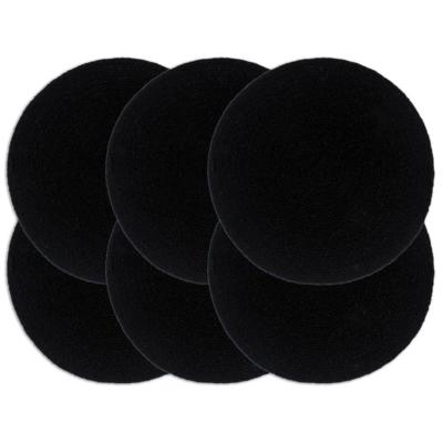 VidaXL Placemats 6 st rond 38 cm katoen effen zwart