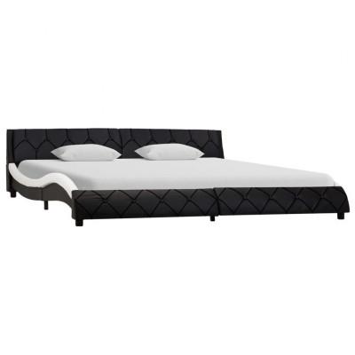 vidaXL Bedframe kunstleer zwart en wit 180x200 cm vidaXL Bedframe kunstleer zwart en wit 180x200 cm
