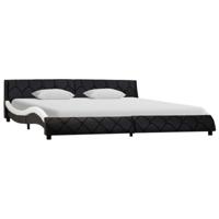 vidaXL Bedframe kunstleer zwart en wit 180x200 cm - thumbnail