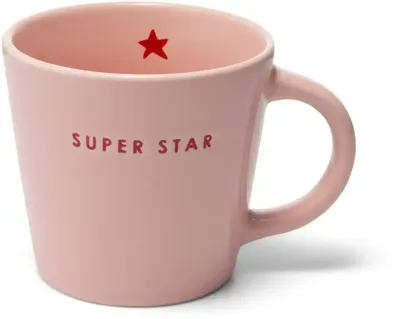 Vondels cappuccinokop keramiek super star 9x9.5cm pink