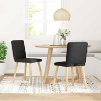 Eetkamerstoelen 2 st stof zwart - thumbnail