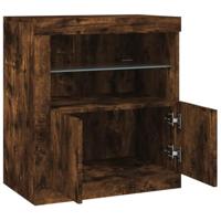 Dressoir met LED-verlichting 60,5x37x67 cm gerookt eikenkleur - thumbnail