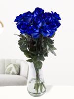 10 blauwe rozen - XL rozen - thumbnail