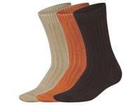 esmara Set van 3 paar thermo huissokken (beige/oranje/bruin, 39-42) - thumbnail