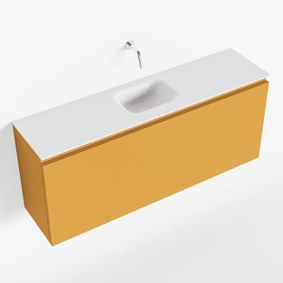 MONDIAZ OLAN 120cm toiletmeubel ocher. LEX wastafel talc midden geen kraangat