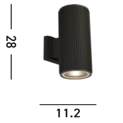 Searchlight Grote up- & downlighterSplot 27cm zwart - 6872BK