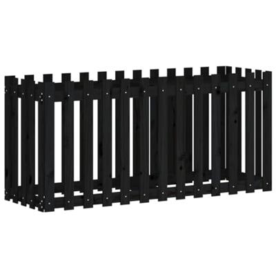 VidaXL Plantenbak verhoogd hekontwerp 150x50x70 cm grenenhout zwart