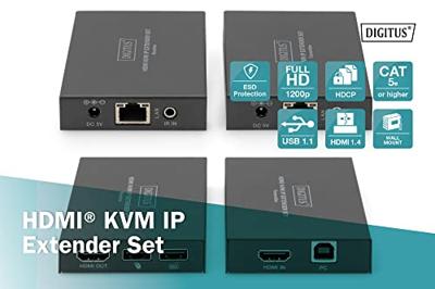 Digitus DS-55507 HDMI / RJ45 Adapter [1x HDMI-bus - 1x HDMI-bus] Zwart 4K UHD