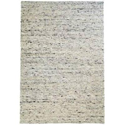 Tapeso Wollen vloerkleed handweef Veve - grijs|crème - 200x240 cm