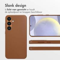 AccezzMagSafe Leather Backcover Samsung Galaxy S24 Plus Telefoonhoesje Bruin - thumbnail