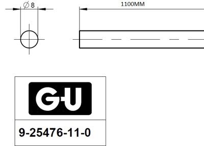 GU verbindingsstang GU 1100 mm (8) 9-25476-11