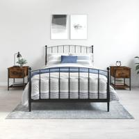 Nachtkastjes 2 st 34x35,5x45 cm bewerkt hout gerookt eikenkleur - thumbnail