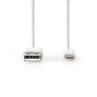 Nedis ccbw39300wt10 data- en oplaadkabel apple lightning 8-pins male - usb a male 1,0 m wit - thumbnail