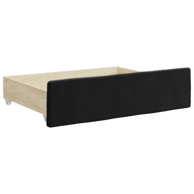Slaapbank met onderschuifbed en lades 100x200 cm fluweel zwart - thumbnail