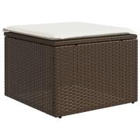 9-delige Loungeset met kussens poly rattan bruin - thumbnail