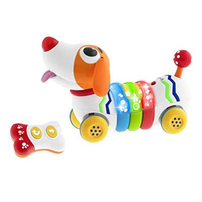 Chicco DogRemi radiogestuurd hondenspeelgoed, interactief blaf- en wandelspeelgoed met licht en geluid, 2-weg afstandsbediening, interactief speelgoed voor kinderen, 18 maanden tot 4 jaar