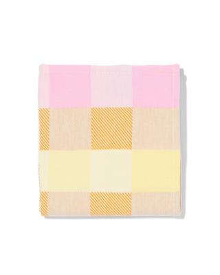 HEMA Theedoek 65x65cm katoen tompouce roze (geel)