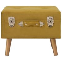 Opbergkruk 40 cm fluweel mosterdgeel - thumbnail