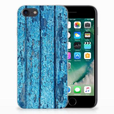 iPhone SE 2022 | SE 2020 | 8 | 7 | Bumper Hoesje | Wood Blue