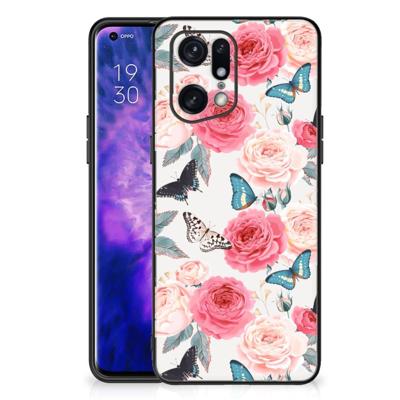 OPPO Find X5 Pro Bloemen Hoesje Butterfly Roses