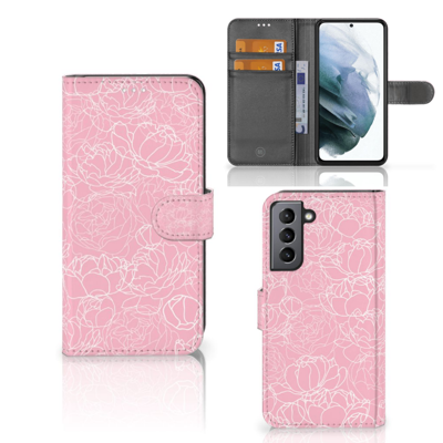 Samsung Galaxy S21 FE Hoesje White Flowers