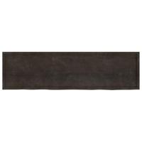 Tafelblad 220x60x(2-4)cm behandeld eikenhout donkerbruin - thumbnail