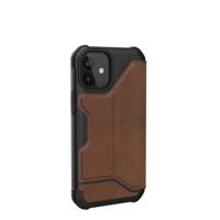 UAG Rugged Case for iPhone 12 Mini 5G [5.4-inch] - Metropolis Leather Brown - Flip cover voor mobiele telefoon - robuust - soepel Italiaans leer - leer pantserbruin - voor Apple iPhone 12 mini - thumbnail