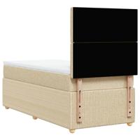 Boxspring met matras stof crèmekleurig 90x200 cm - thumbnail