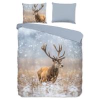 Good Morning Dekbedovertrek "rendier" - Multi - (140x200/220 cm) - Katoen Flanel - thumbnail