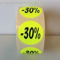 Etiket fluor geel 27mm -30% 500/rol - thumbnail
