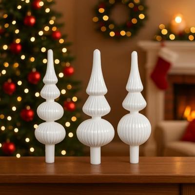 Piek glas L7,2b7,2h31 cm winterwit a3 Decoris - Decoris