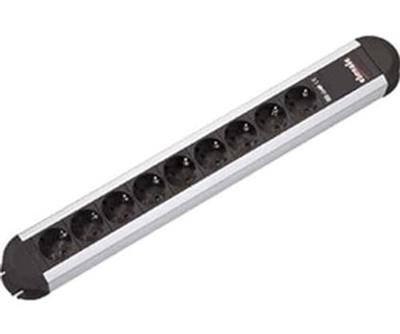 BACHMANN PRIMO stekkerdoos 9x geaard contact, aluminium, 1,75 m
