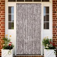 VidaXL Vliegengordijn 100x220 cm chenille bruin en wit - thumbnail
