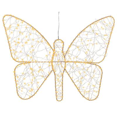Verlichte decoratie Lumineo Gouden Metaal Vlinder 43 x 58 cm