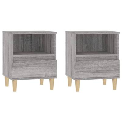 Nachtkastjes 2 st 40x35x50 cm grijs sonoma eikenkleurig